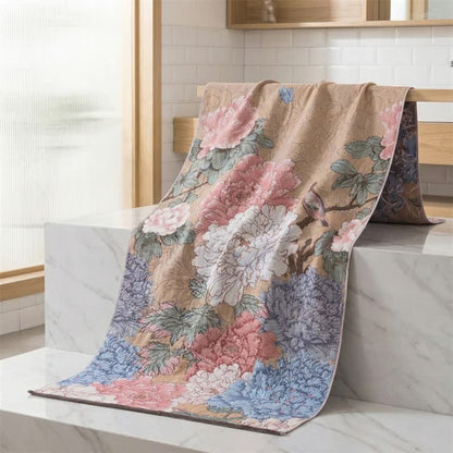 Ownkoti Luxurious Peony Cotton Gauze Bath Towel - image 1