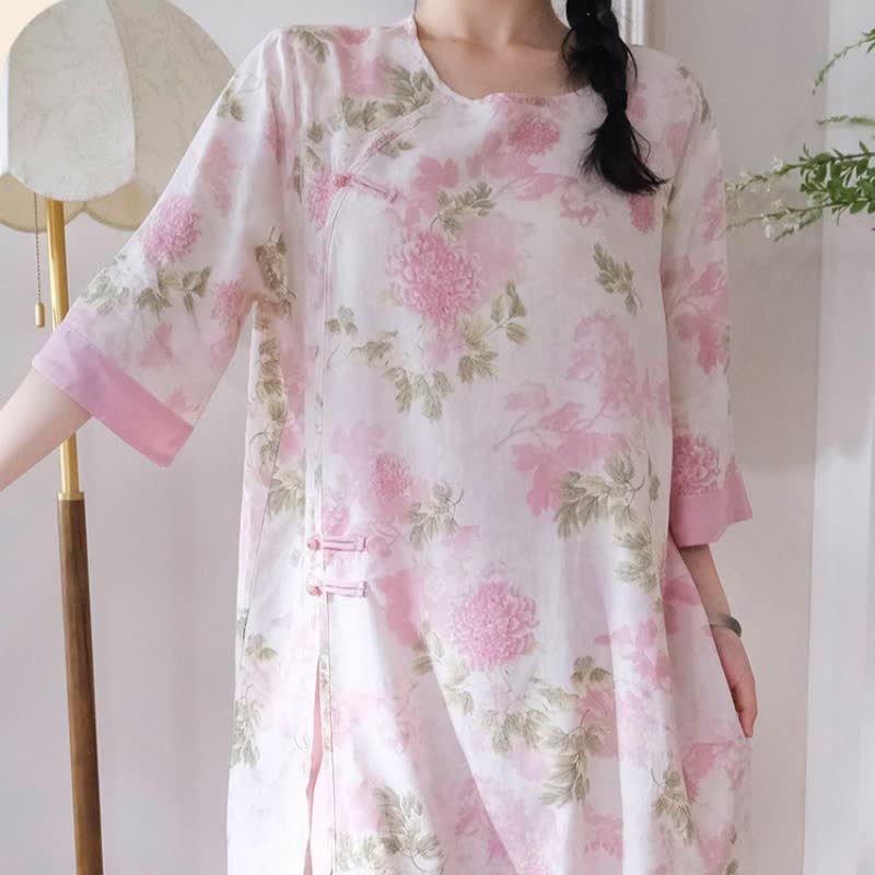 Ownkoti Elegant Chrysanthemum Eastern-Inspired Loungewear Set - image 3