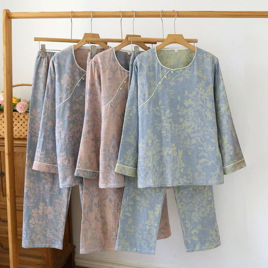 Ownkoti Eastern-Inspired Floral Cotton Pajama Set - image 0