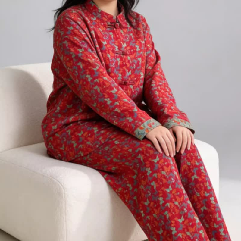 Ownkoti Plus Size Eastern-Inspired Butterfly Cotton Pajama Set - image 7