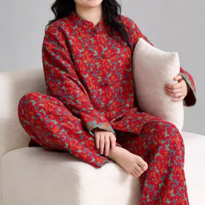 Ownkoti Plus Size Eastern-Inspired Butterfly Cotton Pajama Set - image 6