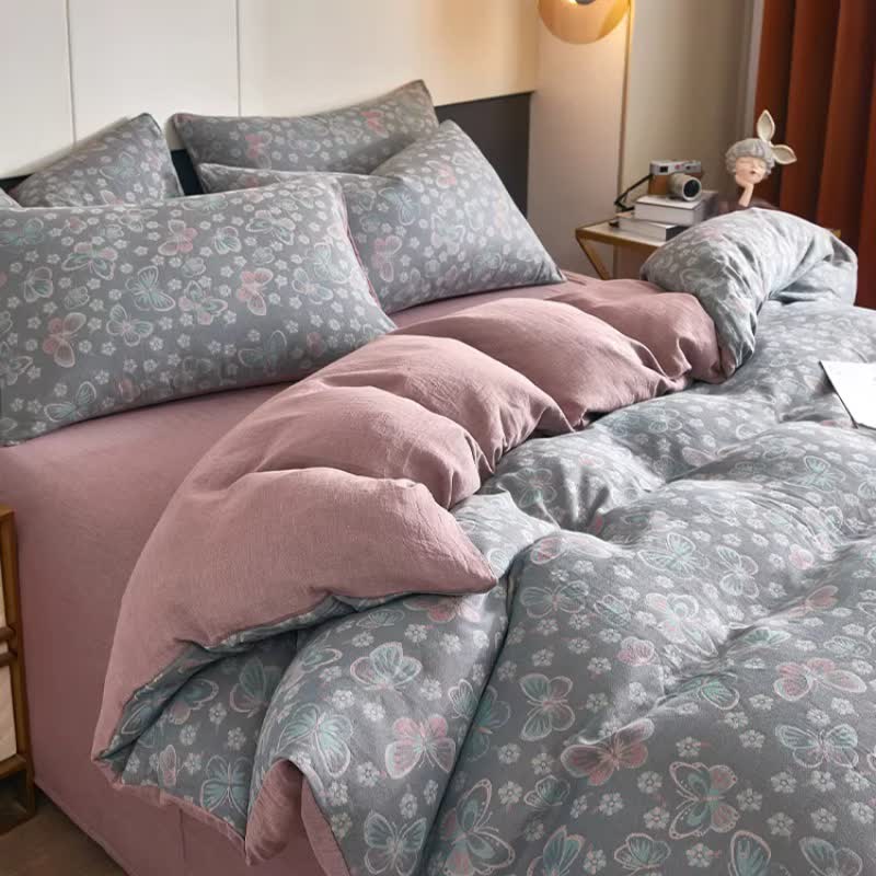 Ownkoti Butterfly & Floral Cotton Double Gauze Bedding - image 2