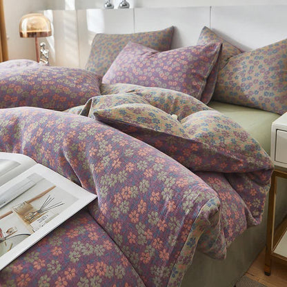 Ownkoti Cottage Ditsy Floral Cotton Double Gauze Bedding - Purple - Duvet Cover - King - image 0