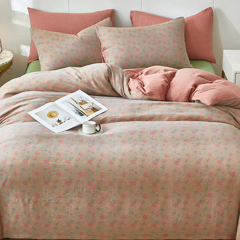 Ownkoti Cottage Floral & Leaf Cotton Double Gauze Bedding - image 1