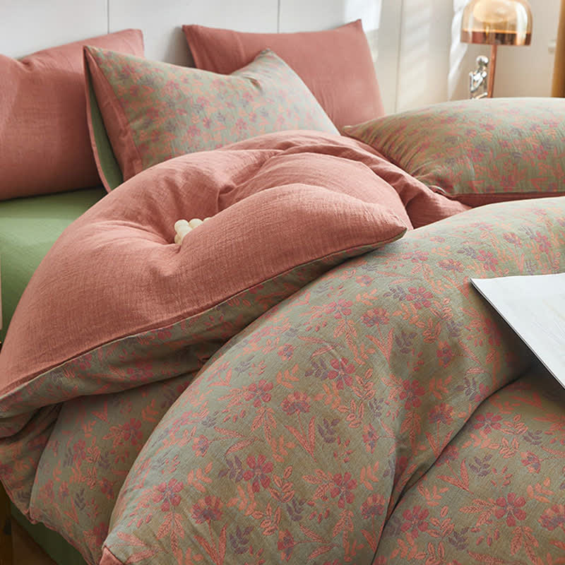 Ownkoti Cottage Floral & Leaf Cotton Double Gauze Bedding - image 2