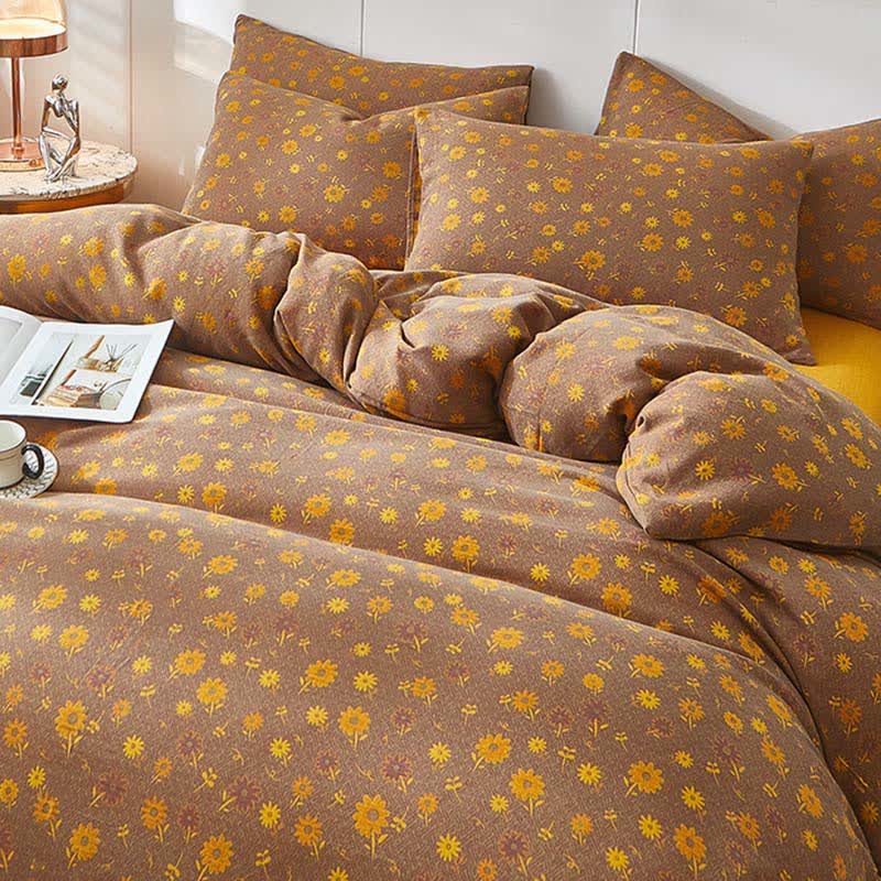 Ownkoti Yellow Daisy Cotton Double Gauze Bedding - image 3