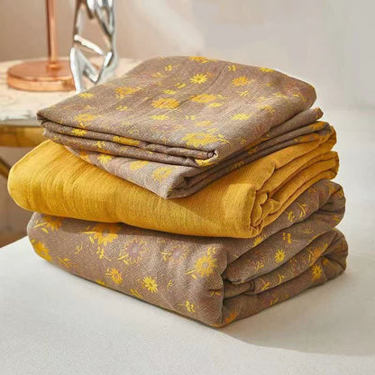 Ownkoti Yellow Daisy Cotton Double Gauze Bedding - image 4