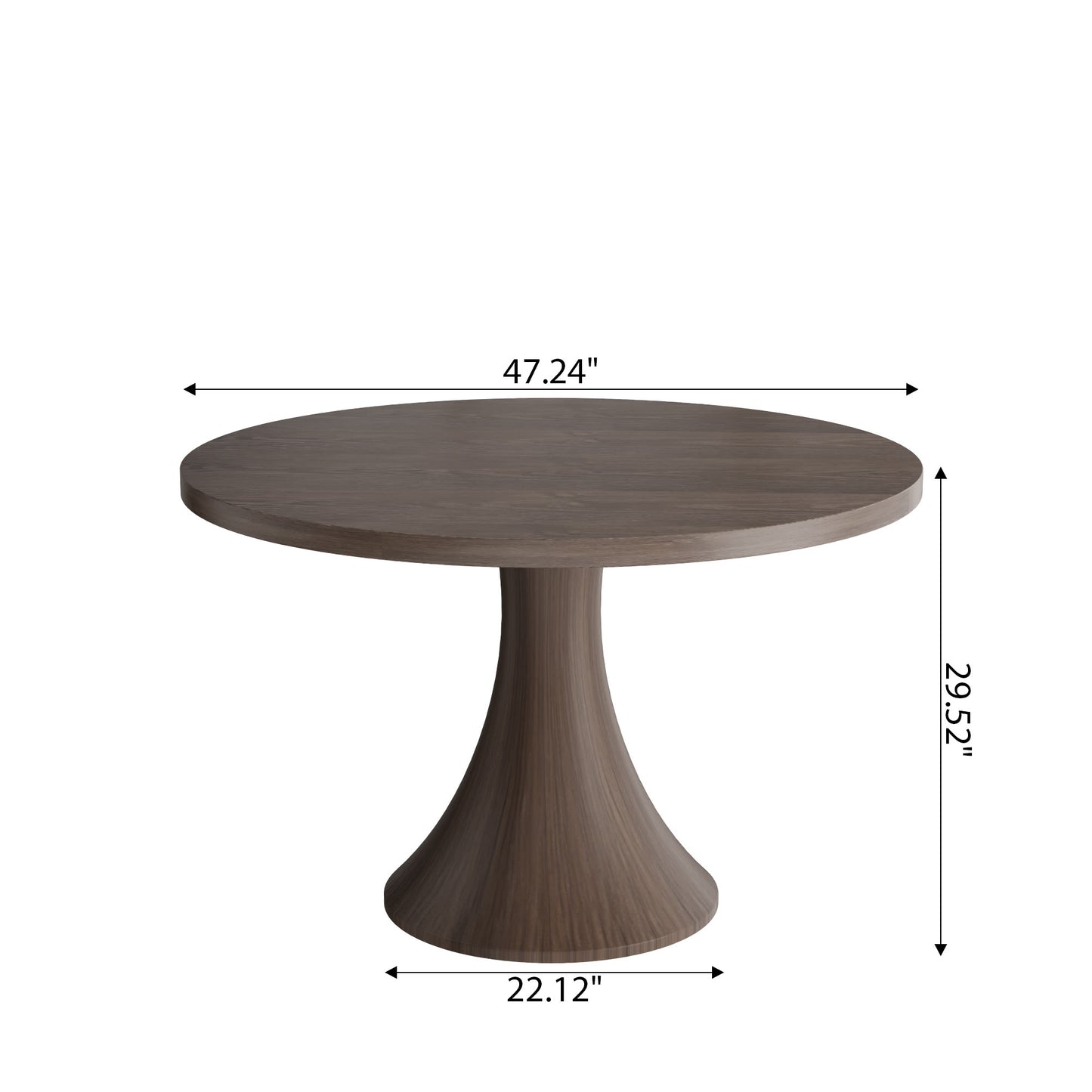 Ownkoti Luxury Gray Mid-Century Modern Round Dining Table For 4/6/8 - image 18