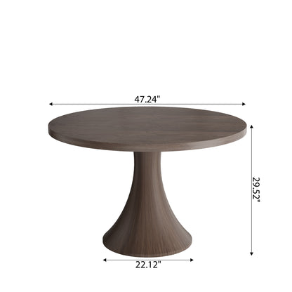 Ownkoti Luxury Gray Mid-Century Modern Round Dining Table For 4/6/8 - image 18
