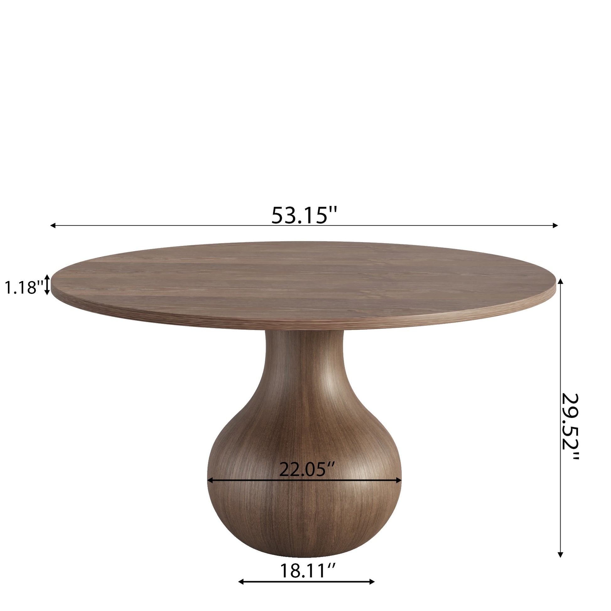 Ownkoti Luxury Gray Mid-Century Space-Saving Round Kitchen Table For 4/6/8 - image 21