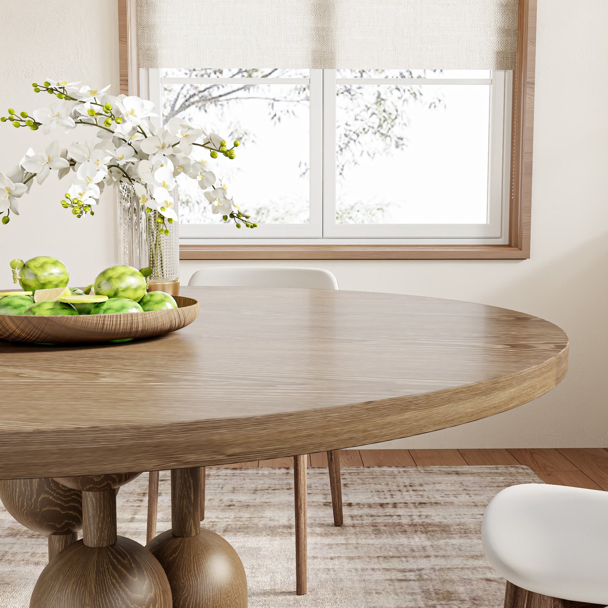 Ownkoti Goblet-shaped Base Round Kitchen Table For 4/6/8 - image 10