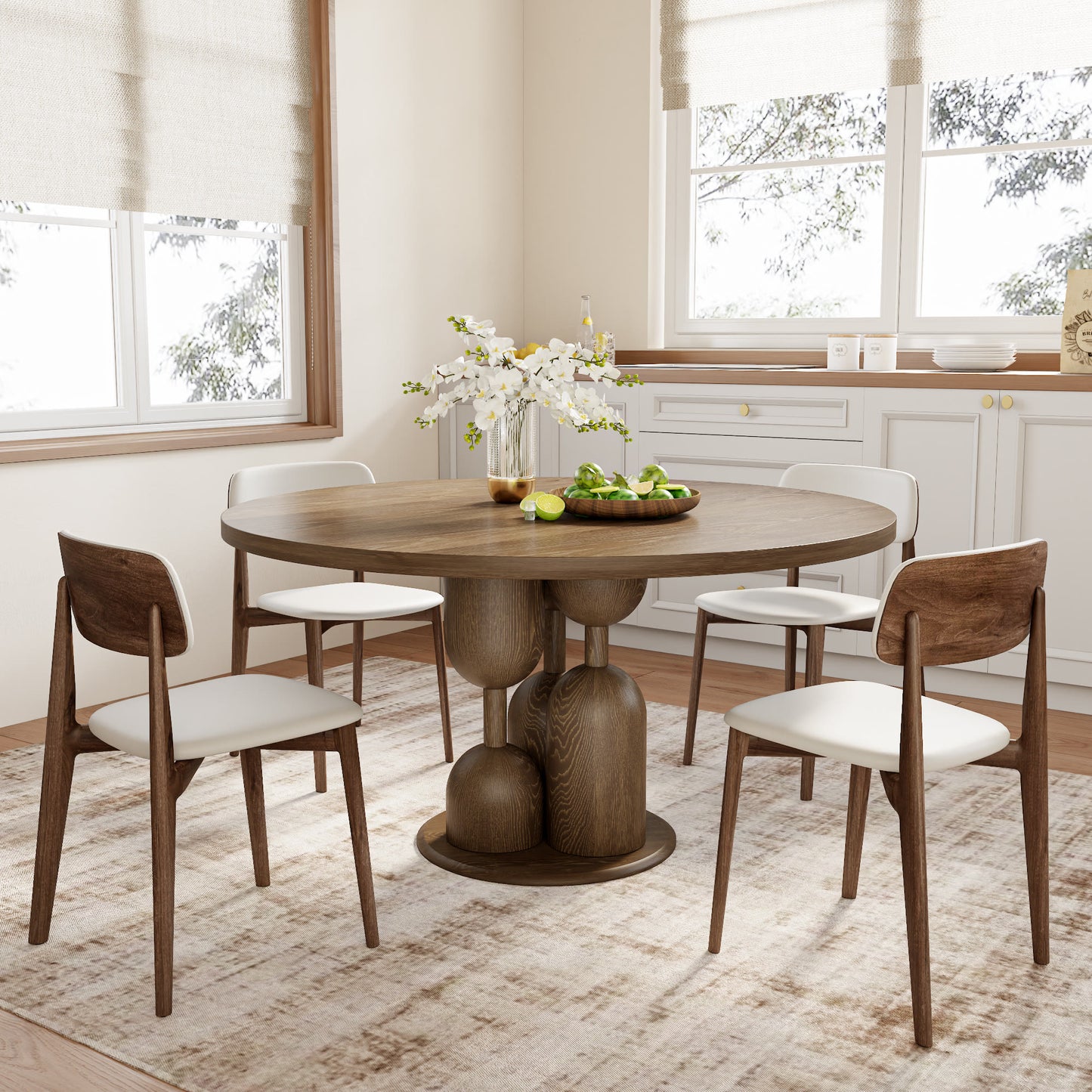 Ownkoti Goblet-shaped Base Round Kitchen Table For 4/6/8 - image 6