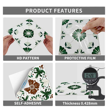 Ownkoti Green & White Peel and Stick Wall Sticker (24PCS) - image 12