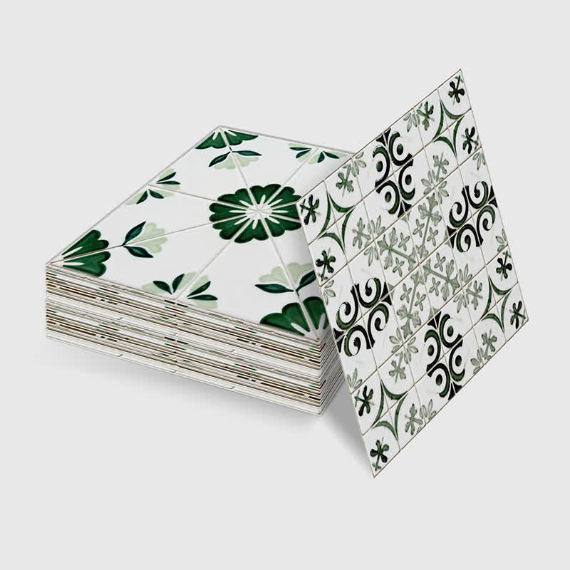 Ownkoti Green & White Peel and Stick Wall Sticker (24PCS) - image 10