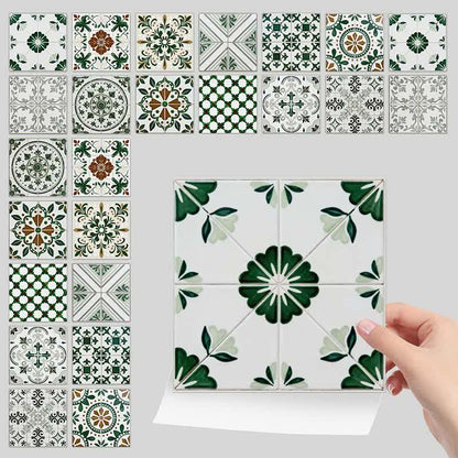 Ownkoti Green & White Peel and Stick Wall Sticker (24PCS) - image 7