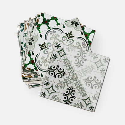 Ownkoti Green & White Peel and Stick Wall Sticker (24PCS) - image 9