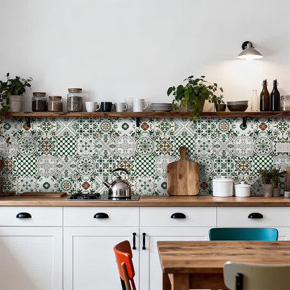 Ownkoti Green & White Peel and Stick Wall Sticker (24PCS) - image 2