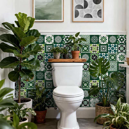 Ownkoti Retro Floral Peel and Stick Wall Sticker (24PCS) - image 4