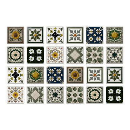 Ownkoti Sun & Floral Peel and Stick Wall Sticker (24PCS) - 7.87" x 7.87" - image 8