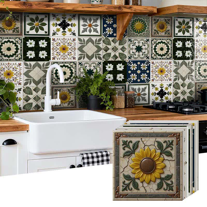 Ownkoti Sun & Floral Peel and Stick Wall Sticker (24PCS) - image 6