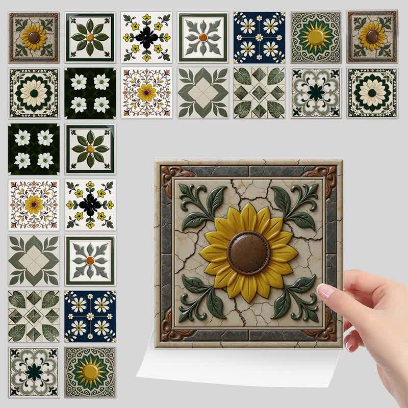 Ownkoti Sun & Floral Peel and Stick Wall Sticker (24PCS) - image 7