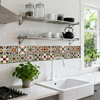 Ownkoti Orange & Green Peel and Stick Wall Sticker (24PCS) - image 5