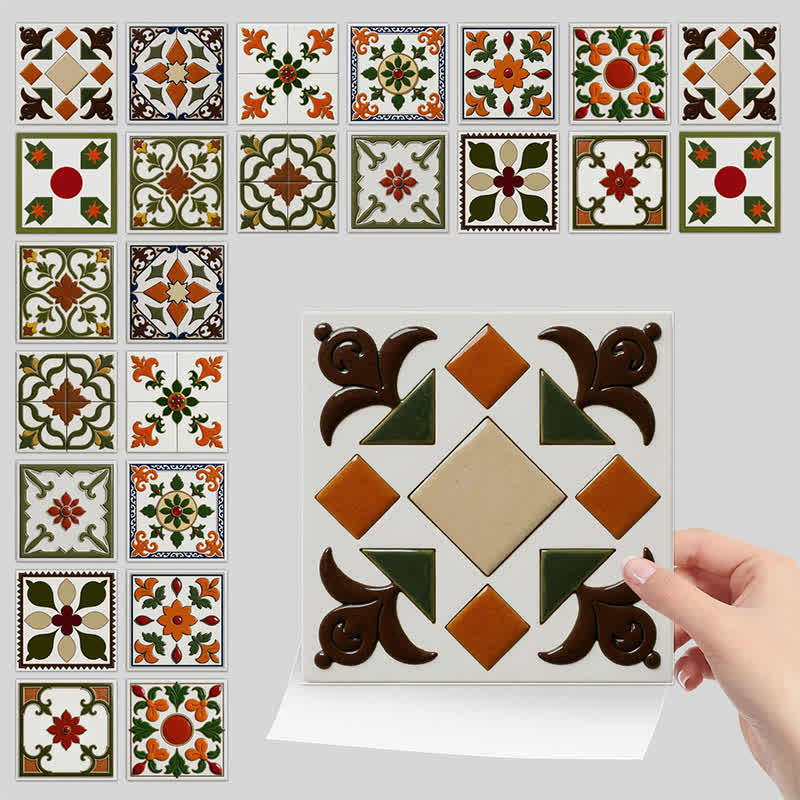 Ownkoti Orange & Green Peel and Stick Wall Sticker (24PCS) - image 7