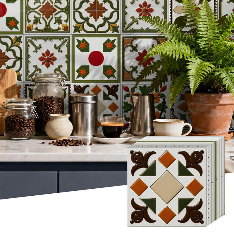 Ownkoti Orange & Green Peel and Stick Wall Sticker (24PCS) - image 6