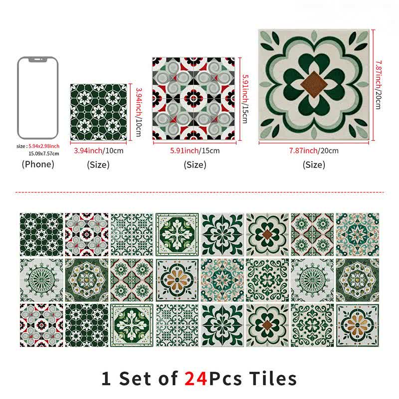 Ownkoti Boho Green Peel and Stick Wall Sticker (24PCS) - image 10