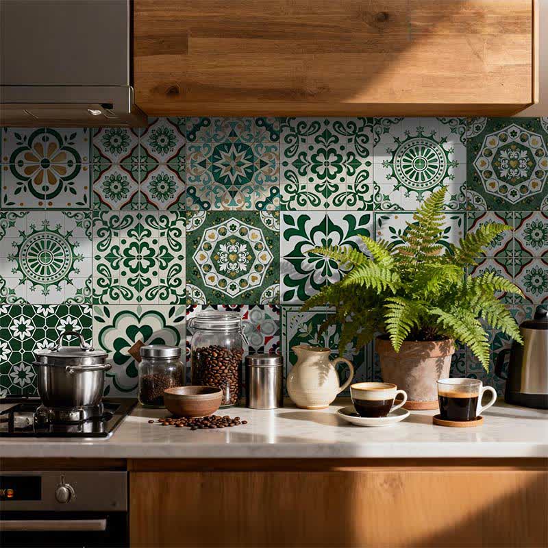 Ownkoti Boho Green Peel and Stick Wall Sticker (24PCS) - image 1