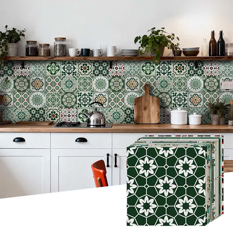 Ownkoti Boho Green Peel and Stick Wall Sticker (24PCS) - image 6