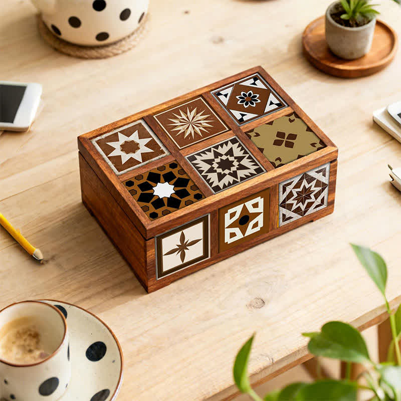 Ownkoti Brown Geometric Peel and Stick Wall Sticker (24PCS) - image 5