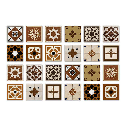 Ownkoti Brown Geometric Peel and Stick Wall Sticker (24PCS) - 7.87" x 7.87" - image 8