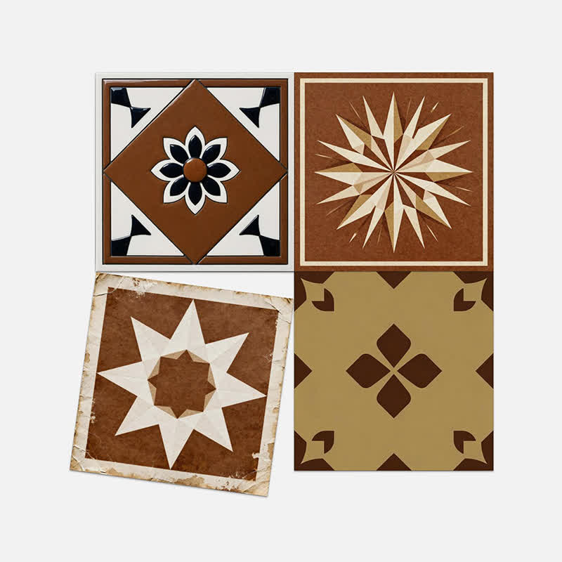 Ownkoti Brown Geometric Peel and Stick Wall Sticker (24PCS) - image 13