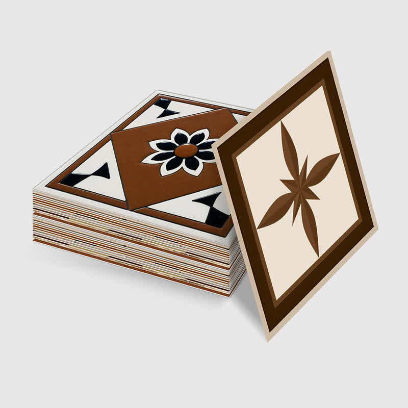 Ownkoti Brown Geometric Peel and Stick Wall Sticker (24PCS) - image 11