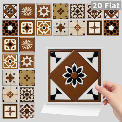 Ownkoti Brown Geometric Peel and Stick Wall Sticker (24PCS) - image 7