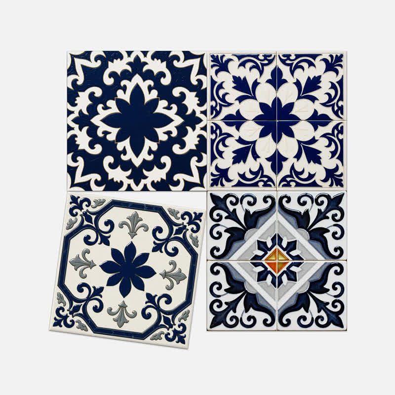 Ownkoti Retro Blue Peel and Stick Wall Sticker (24PCS) - image 11