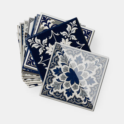 Ownkoti Retro Blue Peel and Stick Wall Sticker (24PCS) - image 13