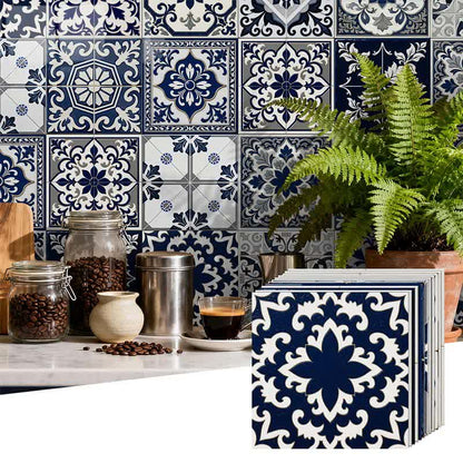 Ownkoti Retro Blue Peel and Stick Wall Sticker (24PCS) - image 6