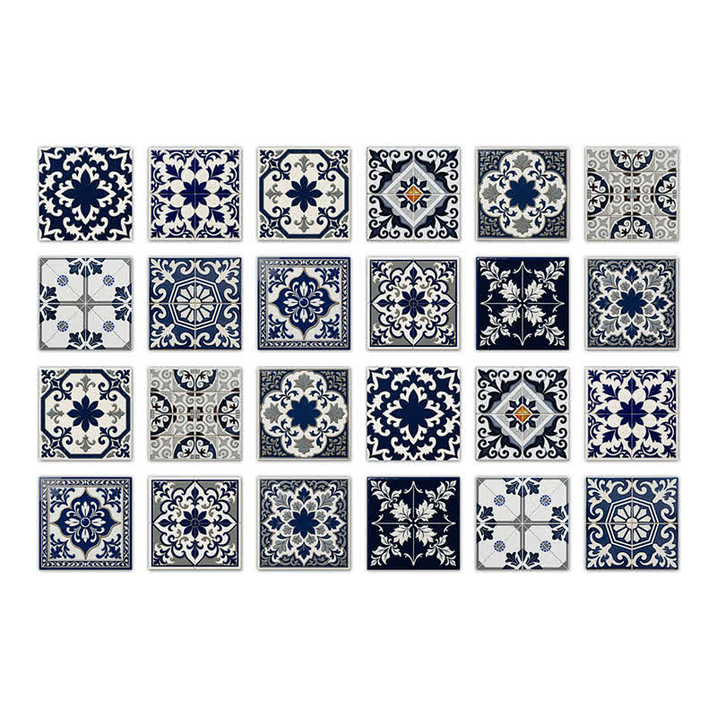 Ownkoti Retro Blue Peel and Stick Wall Sticker (24PCS) - 7.87" x 7.87" - image 8