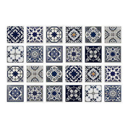 Ownkoti Retro Blue Peel and Stick Wall Sticker (24PCS) - 7.87" x 7.87" - image 8