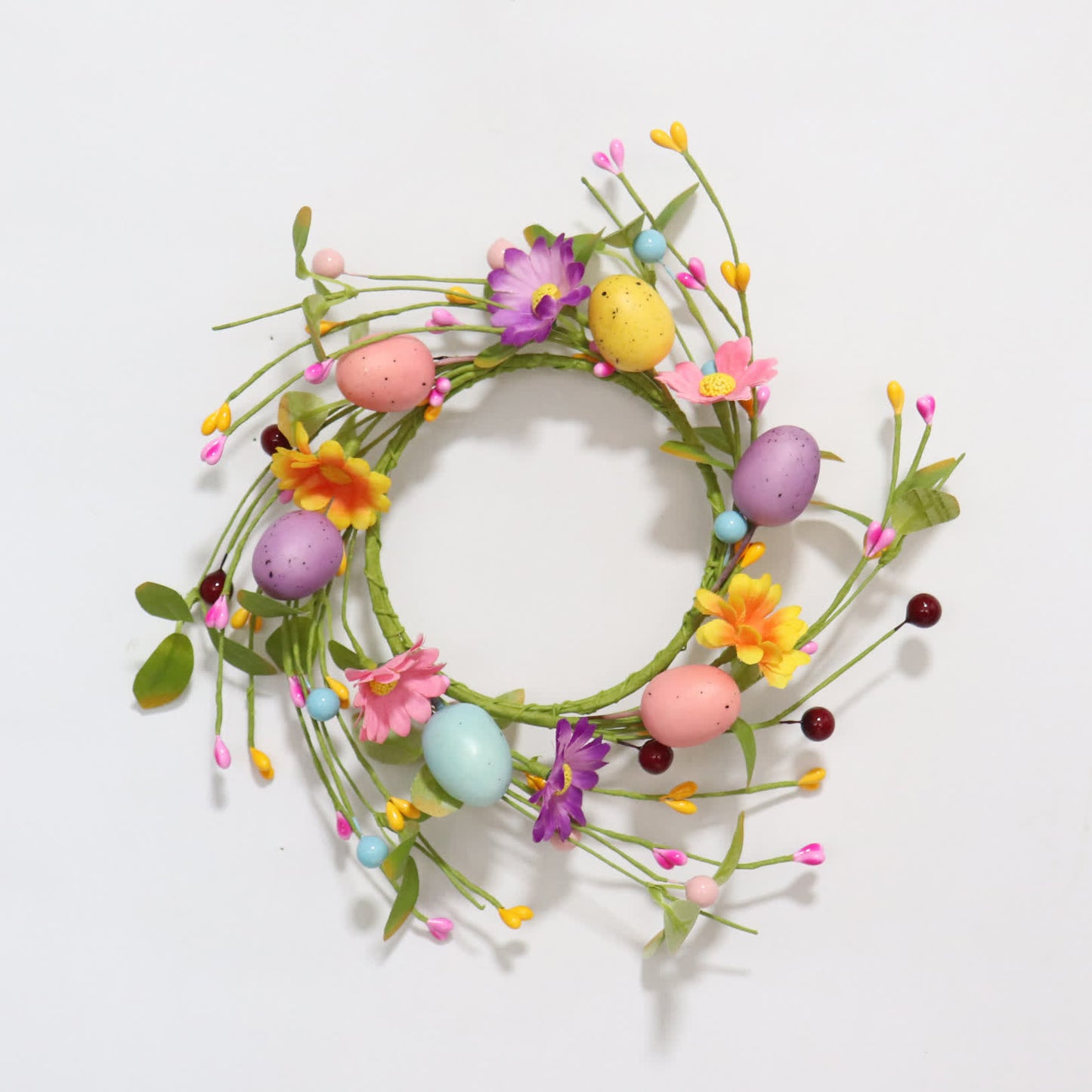 Ownkoti Easter Egg Faux Flower Wreath Candle Ring - image 6