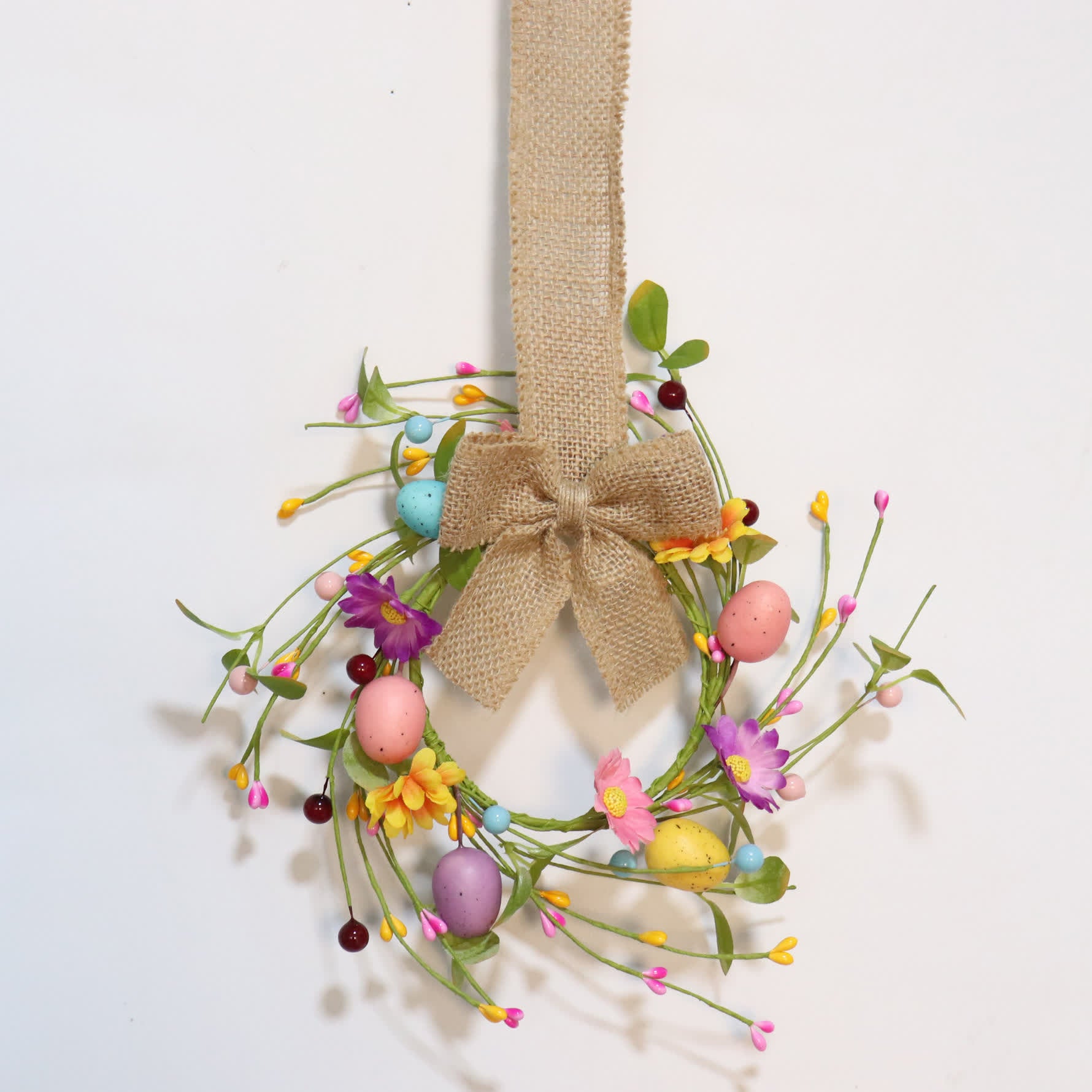 Ownkoti Easter Egg Faux Flower Wreath Candle Ring - image 5