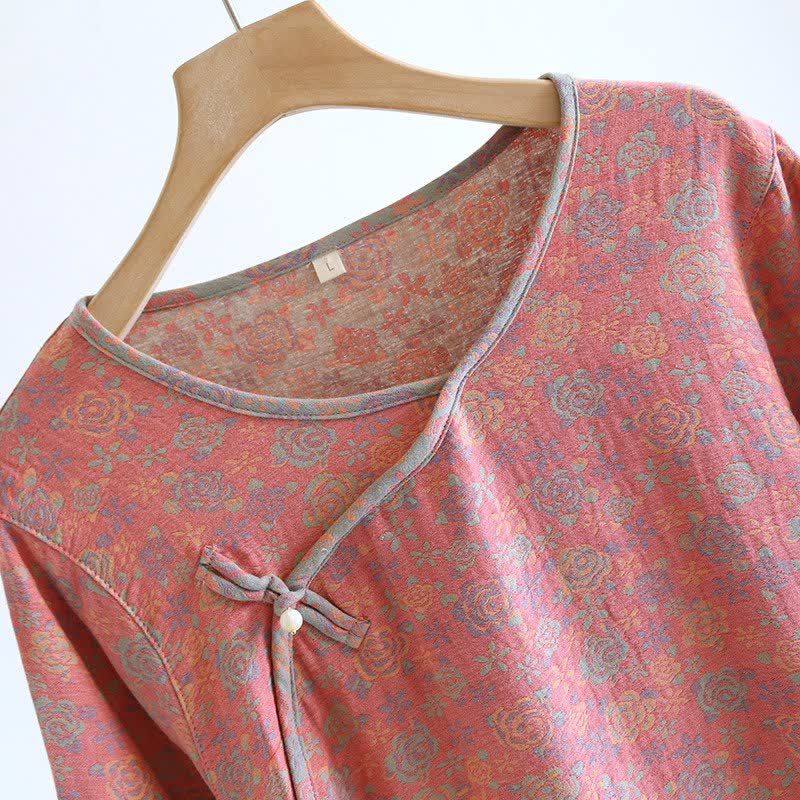 Ownkoti Double Gauze Cotton Rose Floral Nightgown - image 4