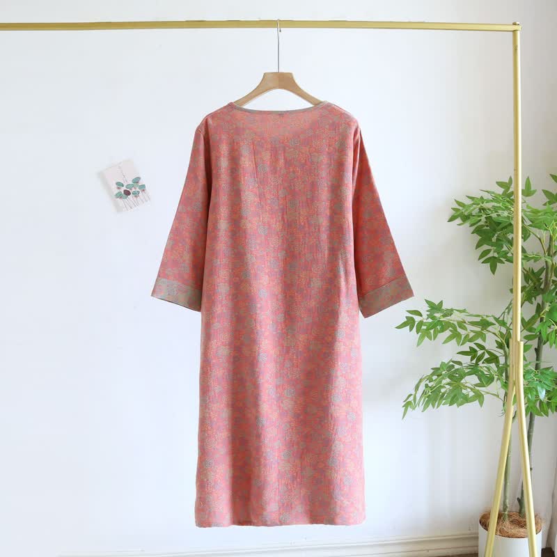 Ownkoti Double Gauze Cotton Rose Floral Nightgown - image 2