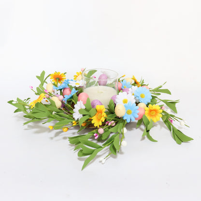 Ownkoti Easter Egg Candle Ring Wreath with Wildflowers - image 4