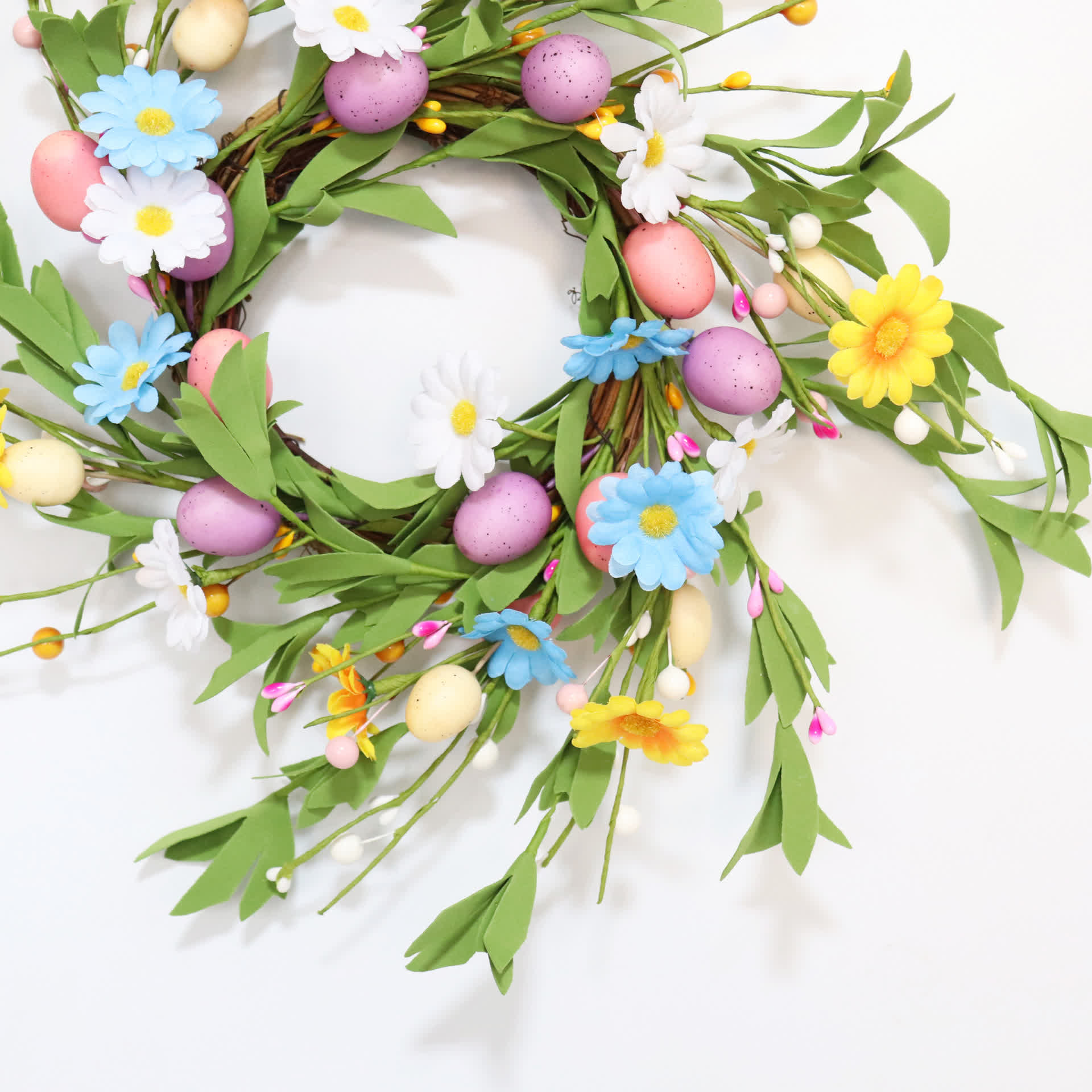 Ownkoti Easter Egg Candle Ring Wreath with Wildflowers - image 6
