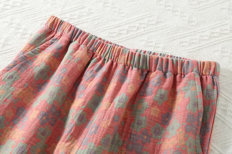 Ownkoti Floral Cotton Gauze Jogger Pajama Pants - image 1
