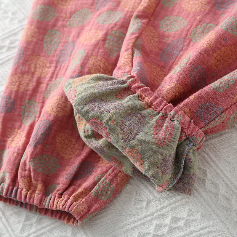 Ownkoti Leaf Cotton Gauze Jogger Pajama Pants - image 4