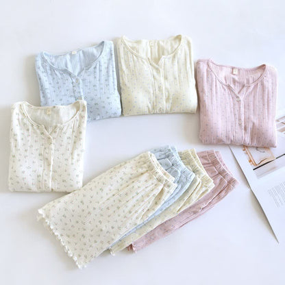 Ownkoti Pastoral Floral Cotton Jacquard Pajama Set - image 2